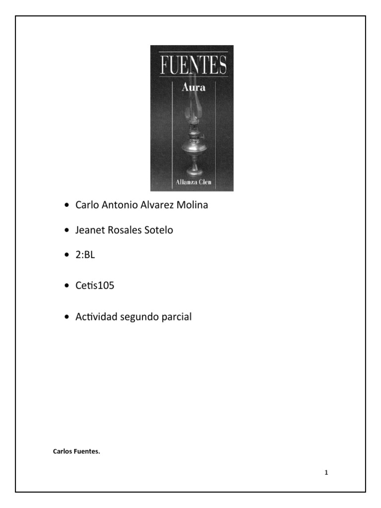 Aura de Carlos Fuentes: Análisis y Recomendación | PDF | Clásicos