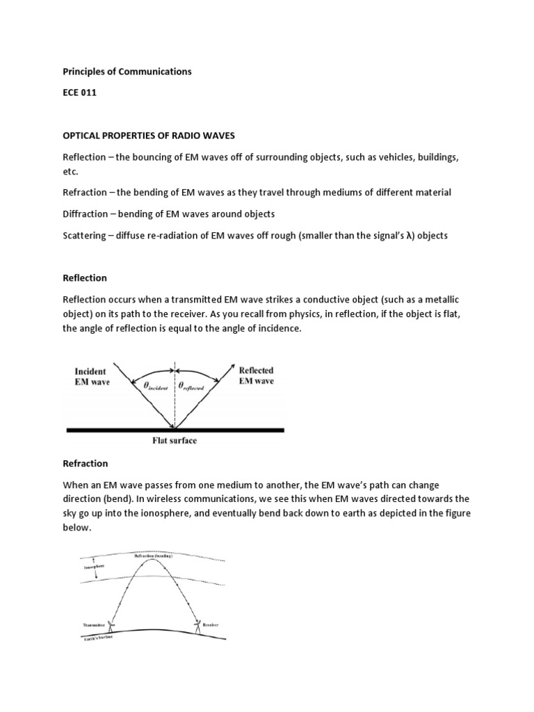 Optical Properties and Propagation of Radio Waves | PDF | Radio ...