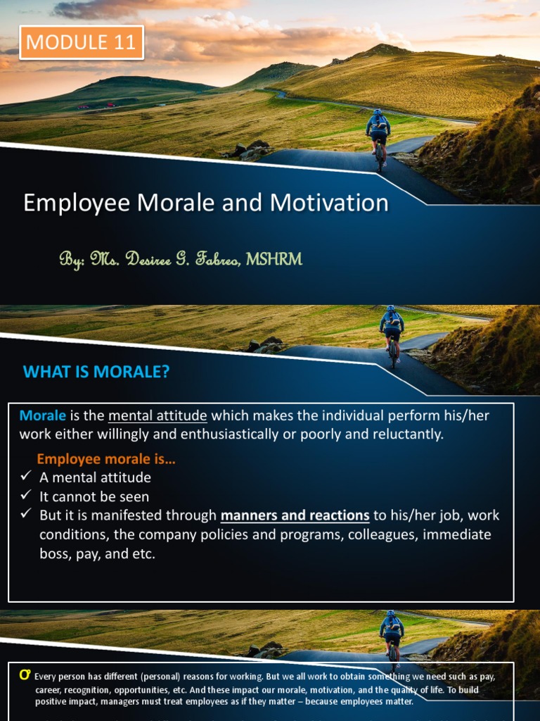 Boost Morale and Motivation | PDF