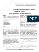 10. Questões Concurso Pedagogia_ Vygotsky, Moran,  Avaliação, LDB, ...