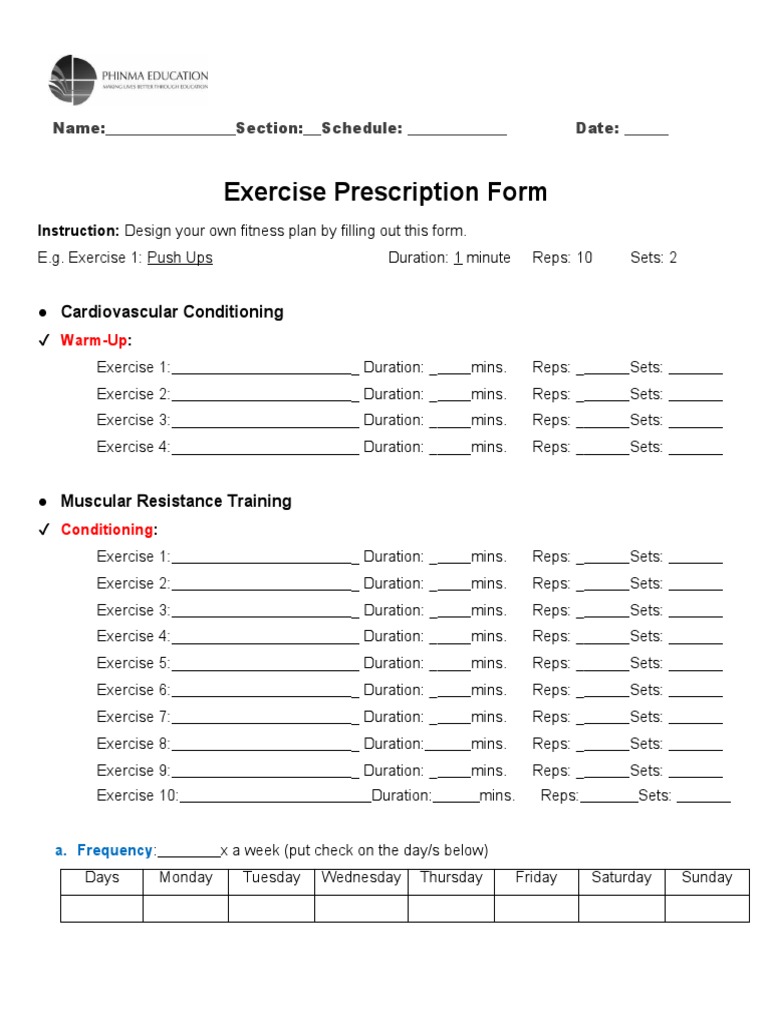Module 3 Exercise Prescription PDF Strength Training Physical