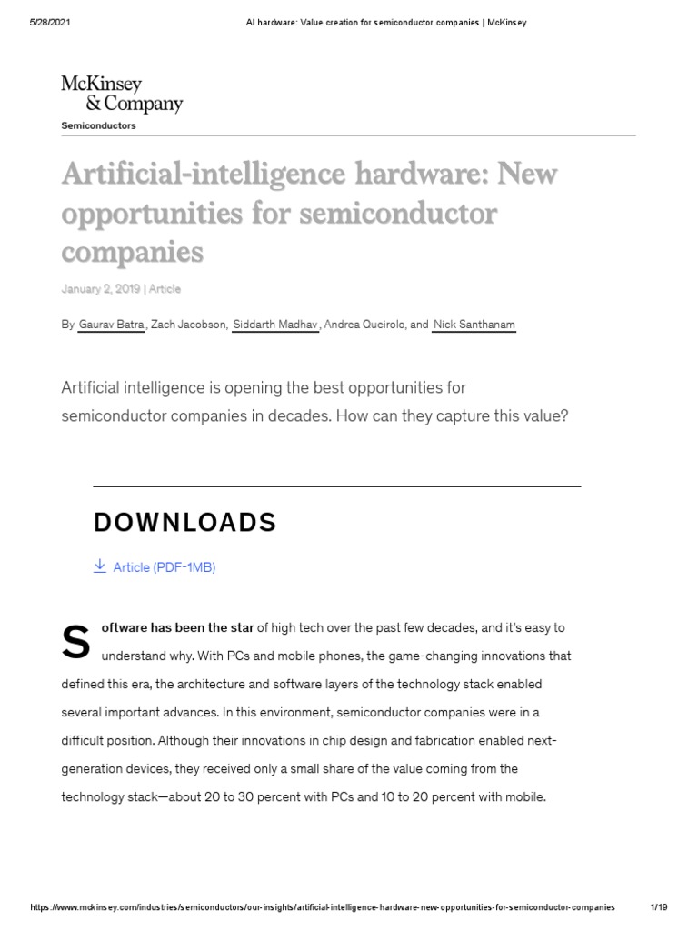 AI Hardware Value Creation For Semiconductor Companies McKinsey