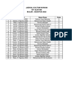 Jadwal Kultum Ikhwan Bulan Agustus