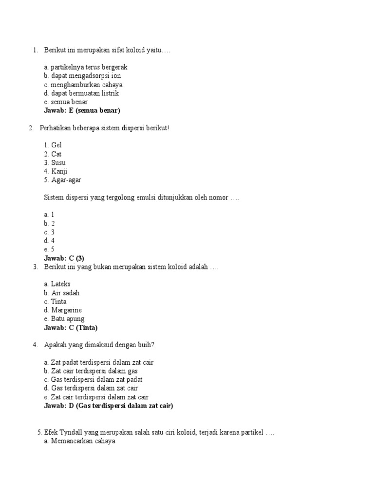 Soal Koloid | PDF