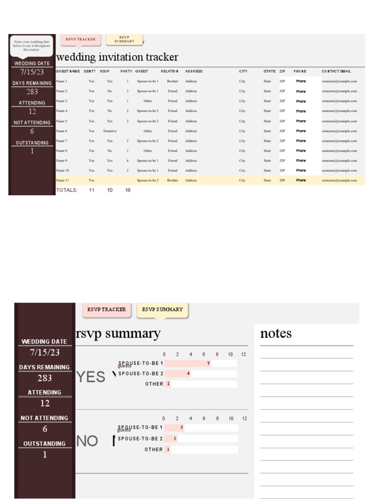 Wedding Invite Tracker | PDF | Etiquette