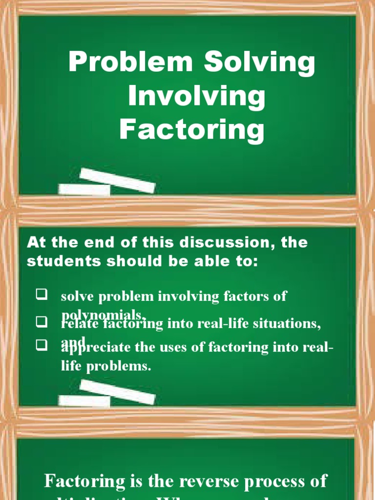 problem solving involving factoring examples