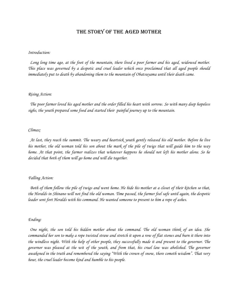 The Story of the Aged Mother