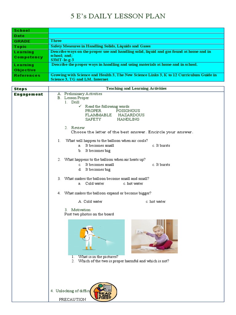 COT SCIENCE 5ESExplicit With Differentiated Instruction | PDF ...