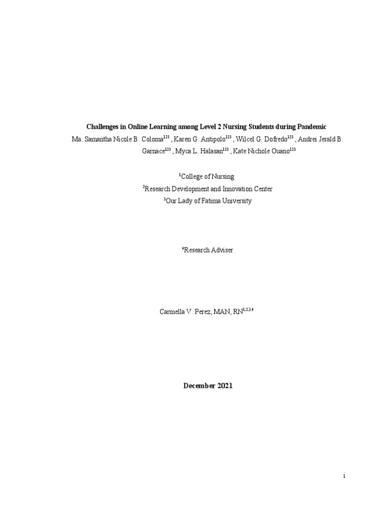 Challenges Of Online Learning In Nursing Education