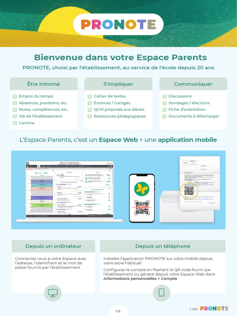 Pronote La Salle Avignon Espace Parents Aide Memoire Espace Parents PRONOTE FR 2022 | PDF | Application | Internet