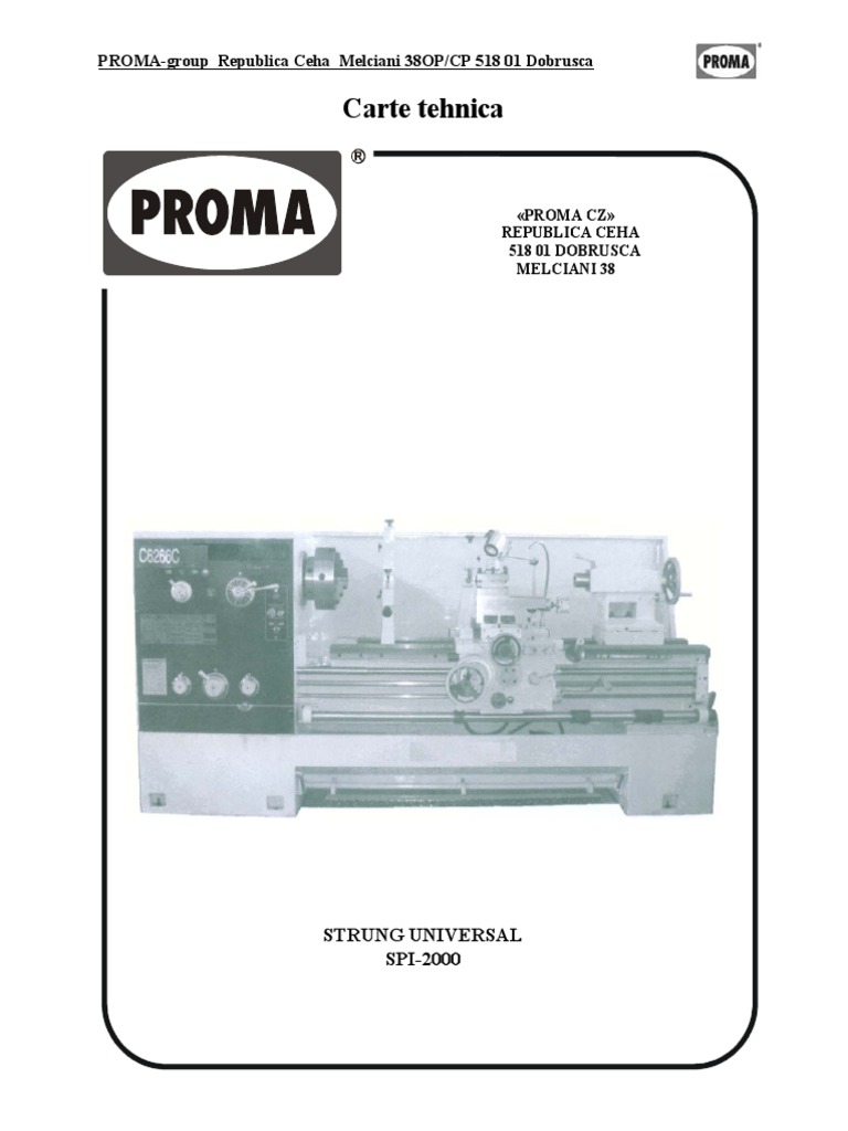Proma 13397 Proma Carte Tehnica Strung Universal Spi 2000 | PDF