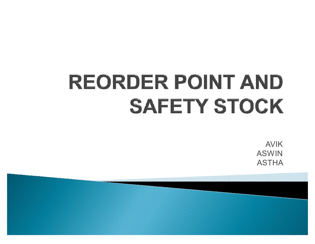 Reorder Point And Safety Stock Pdf