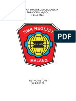 LAPORAN PRAKTIKUM CRUD DATA PHP OOP MySQL LANJUTAN RETNO XII RPL D 30