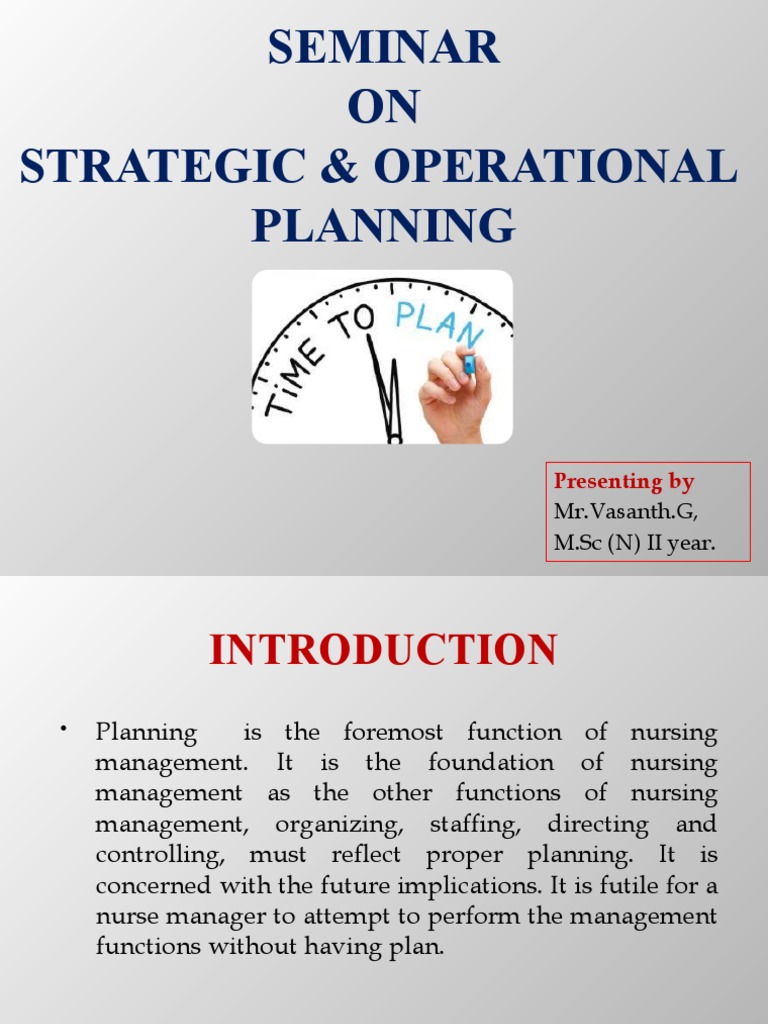 Seminar Planning | PDF | Strategic Planning | Strategic Management