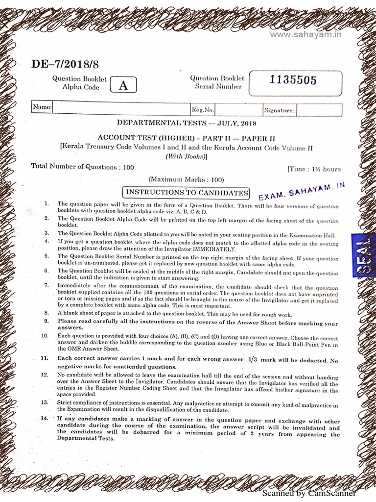 Kerala Treasury Code Higher Part II Paper II July 2018 6 PDF