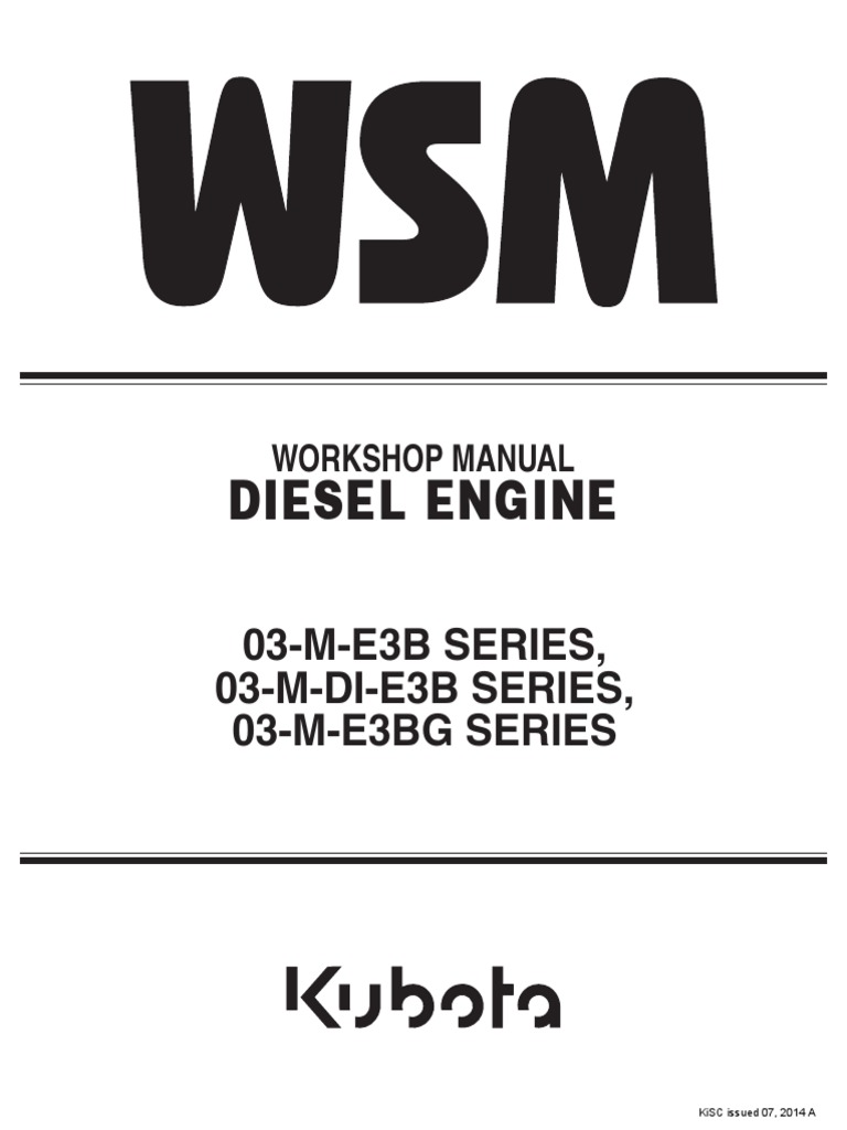 Kubota WSM ワークショップマニュアル Kubota Service Manual