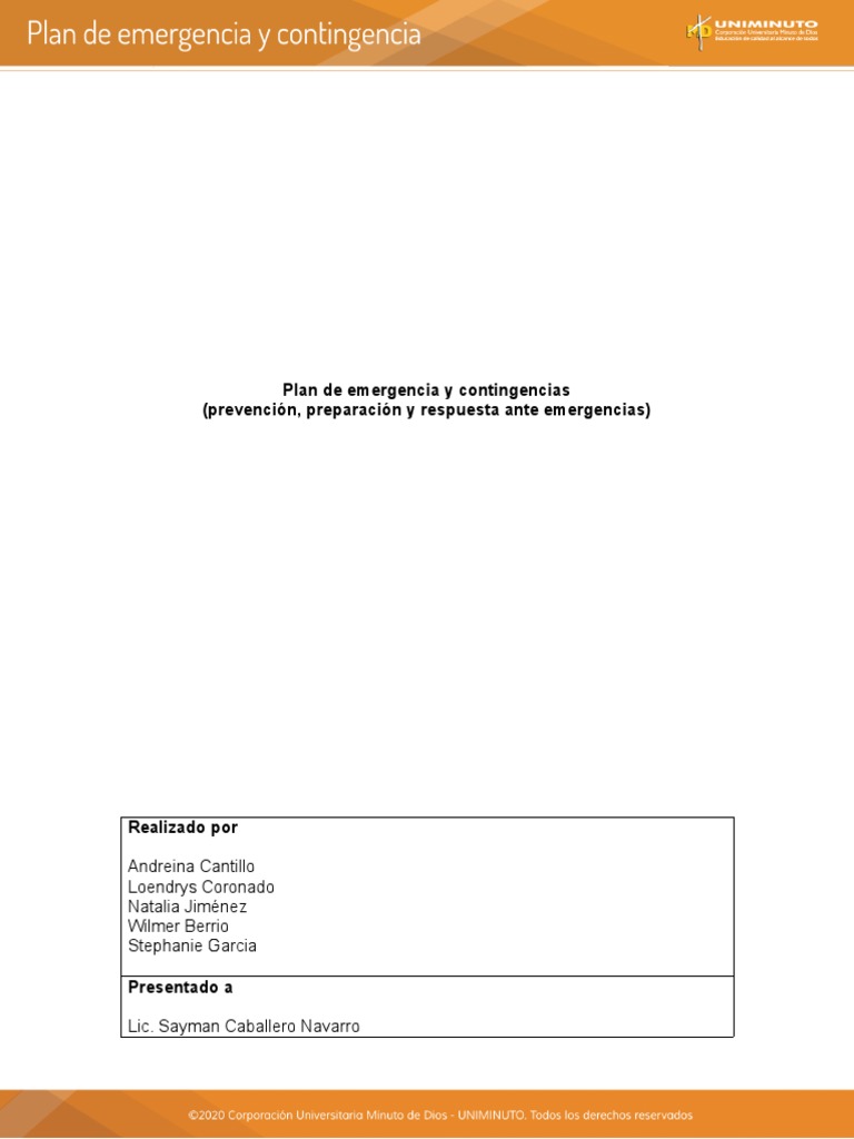 Plan de Emergencia Punto 13 | PDF | Riesgo | Emergencia