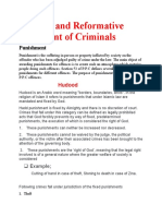 Punitive and Reformative Treatment of Criminals