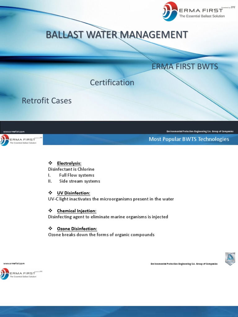 Erma First Bwts PPT Eenma PDF Water Purification Disinfectant