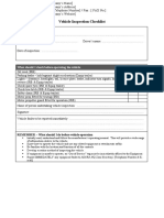 Vehicle Inspection Checklist for Company’s Name