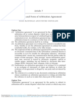 Definition and Form of Arbitration Agreement