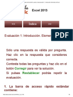 Evaluación 1 - Introducción. Elementos de Excel