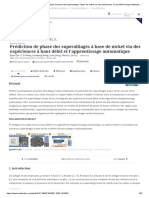 Article Complet - Prédiction de Phase Des Superalliages À Base de Nickel Via Des Expériences À Haut Débit Et L'apprentissag33333e Automatique