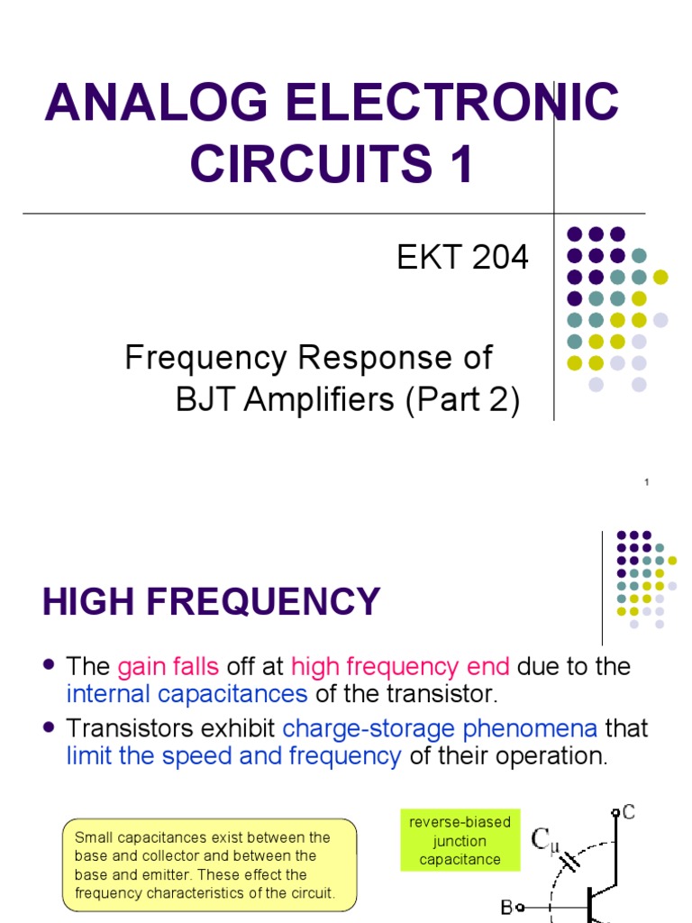 CHPTR 1 Freq Response of BJT Amplifier (Part (II) PDF Bipolar Junction Transistor Amplifier