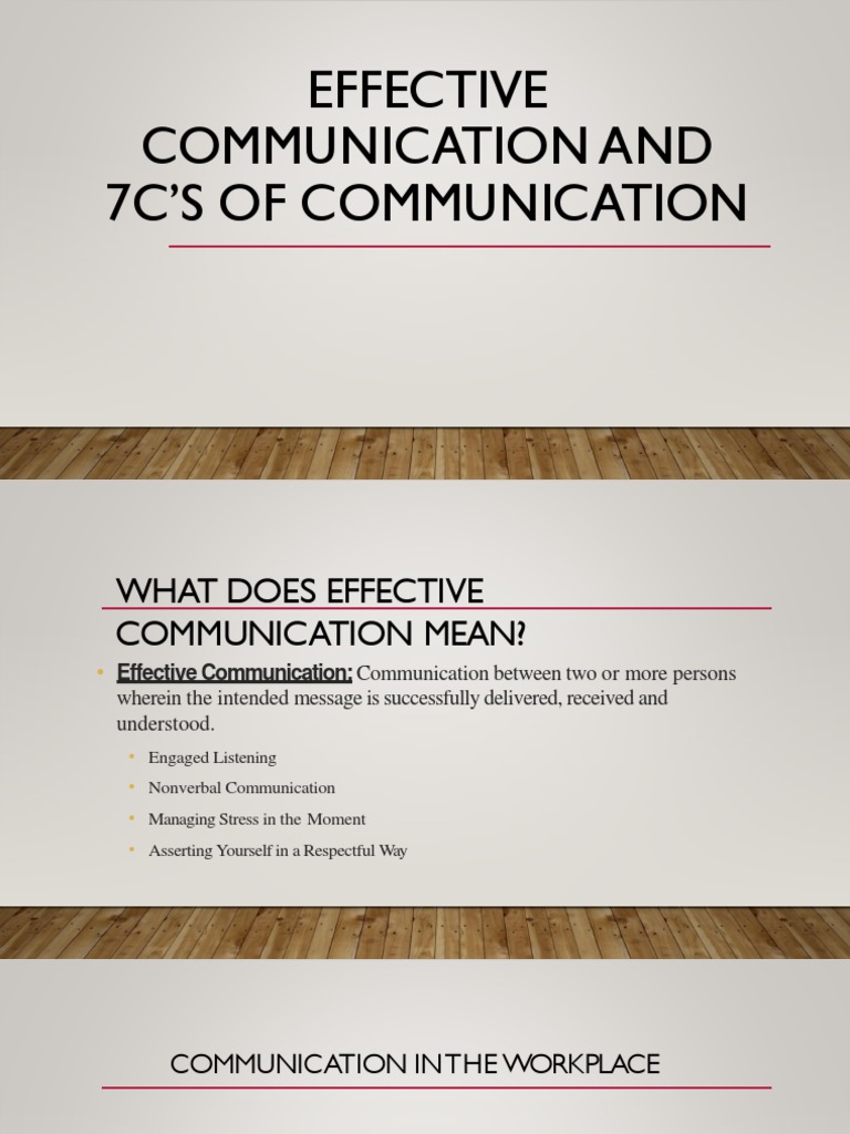 Week 2 - Effective Communication 7Cs | PDF | Communication | Nonverbal ...