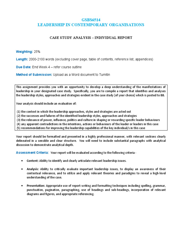 Leadership Case Study Analysis Report | PDF | Career & Growth | Business