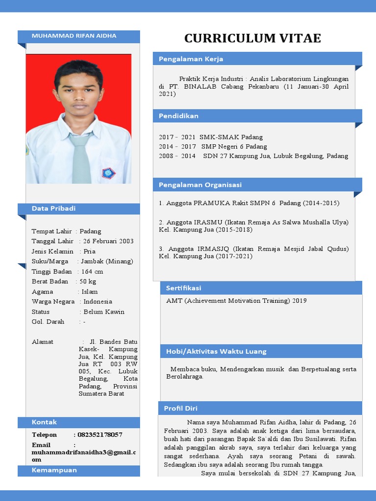 CV Muhammad Rifan Aidha1 | PDF