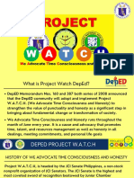 DepEd Project WATCH Advocates Timely Honesty