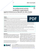 Evaluation of The Antibacterial Activity of Lactobacilli Probiotics Supernatants Against Enterococcus Faecalis (In-Vitro Study)