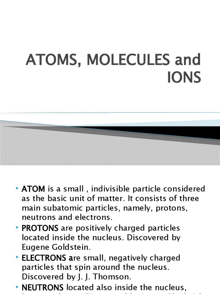 Understanding Atoms, Molecules, and Ions | PDF | Science & Mathematics ...