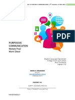 Purposive Communication: Module Four Work Sheet