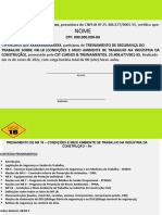 Certificado de NR 18