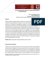 Los Saberes Docentes. Una Oportunidad para Observar El Manejo Del Currículo en El Aula Preescolar