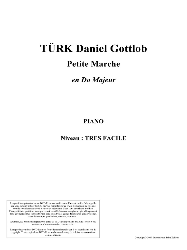 Türk Petite Marche Do Majeur | PDF