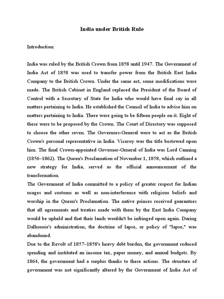 India Under British Rule | PDF | British Raj | Myanmar