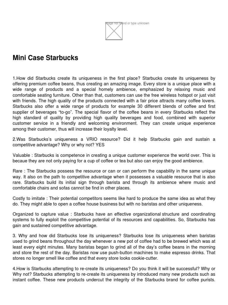 Mini Case Starbucks | PDF | Starbucks | Coffee