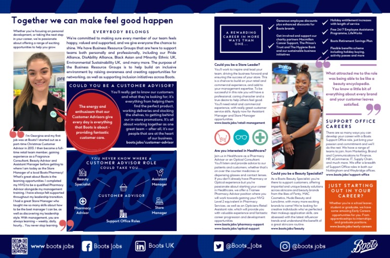 Early Careers Opportunities at Boots | PDF | Career & Growth | Self ...