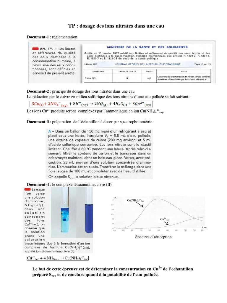 Dosage des nitrates par spectrophotométrie PDF Maison et jardin — free download