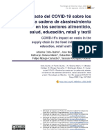 Impacto Del COVID-19 Sobre Los Costos en La Cadena de Abastecimiento en Los Sectores Alimenticio, Salud, Educación, Retail y Textil