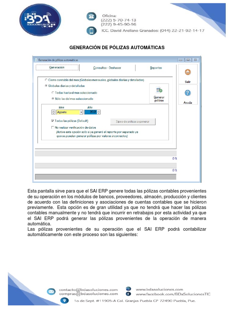 Generación Automática de Pólizas SAI ERP | PDF | Contabilidad ...