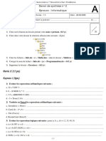 Devoir de Synthèse N°2 - Informatique - 3ème Math (2007-2008) 4