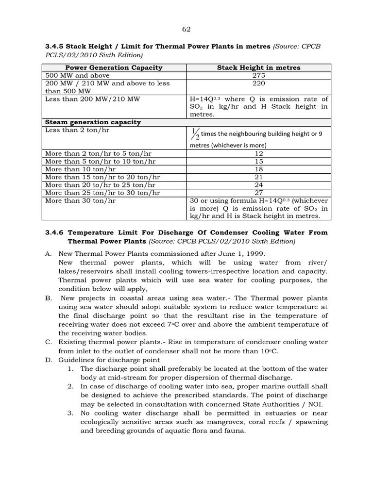 Stack Height and Cooling Water Limits | PDF | Technology & Engineering