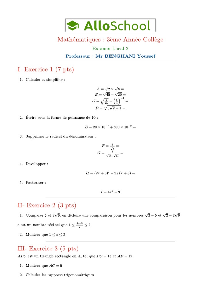 Maths 3ac Examen Local 2 1 | PDF