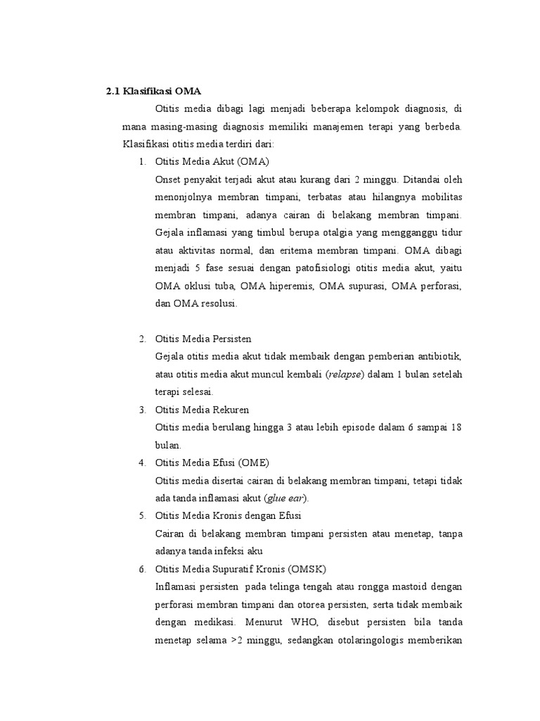 Klasifikasi OMA | PDF
