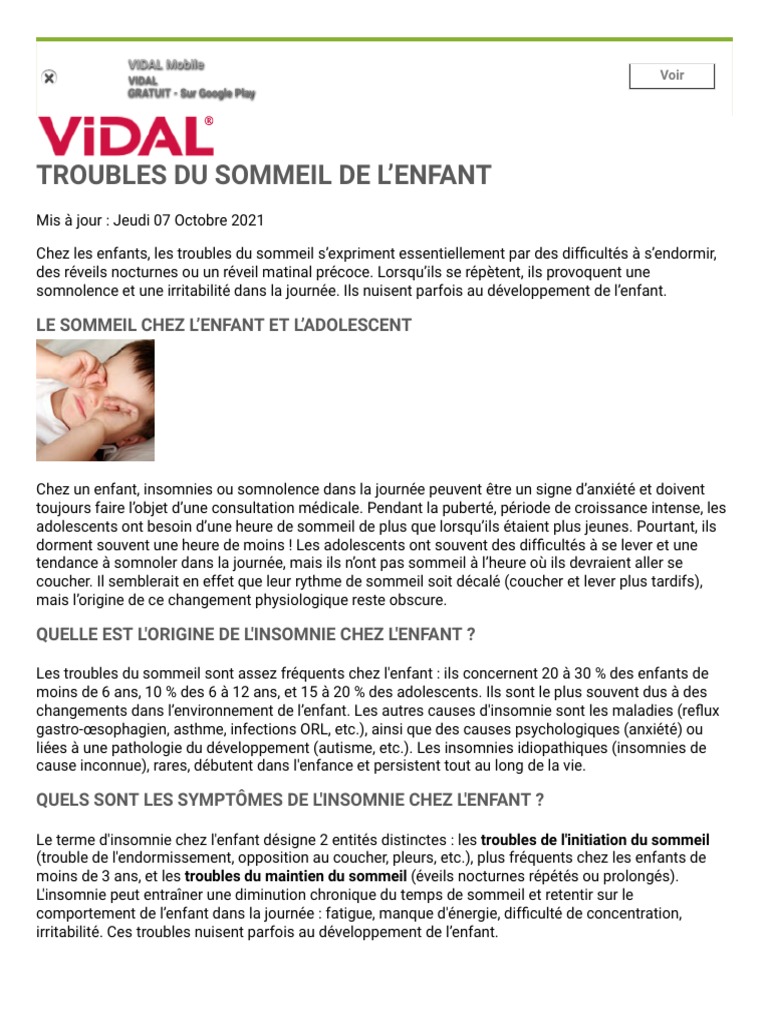 Troubles Du Sommeil Enfant Pdf _ Troubles Du Sommeil Chez Les Enfants ...