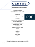 Grandes Ideas Nacen de Algo Sencillo PENSAMIENTO LOGICO Grupo